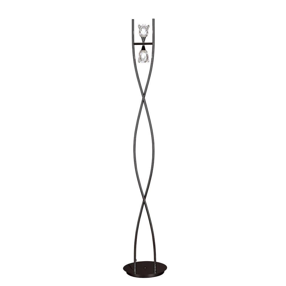 Photos - Chandelier / Lamp MANTRA Amel Floor Lamp 2 Light G9 Black Chrome M0583BC
