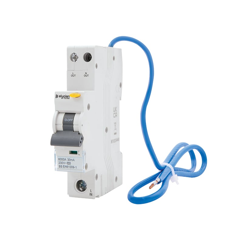 Click Elucian RCBOs Single Pole Type A 30mA