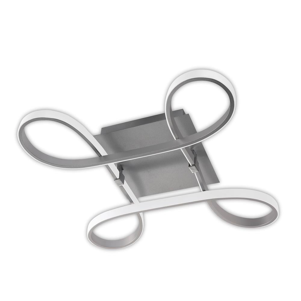 Photos - Chandelier / Lamp MANTRA Knot Square Ceiling 40W LED 4 Looped Arms 3000K 3100lm Silver/Frosted Acrylic/Polished Chrome M4990 