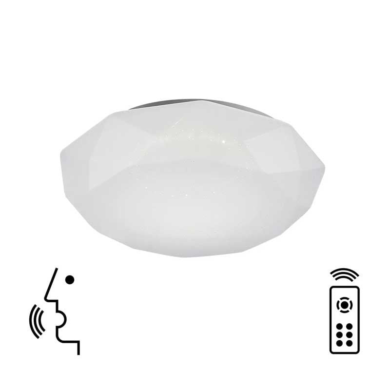 Photos - Chandelier / Lamp MANTRA Diamante Smart Ceiling 56W LED 3000-5000K Tuneable White 4000lm Remote Control APP Alexa & Google Voice Control White